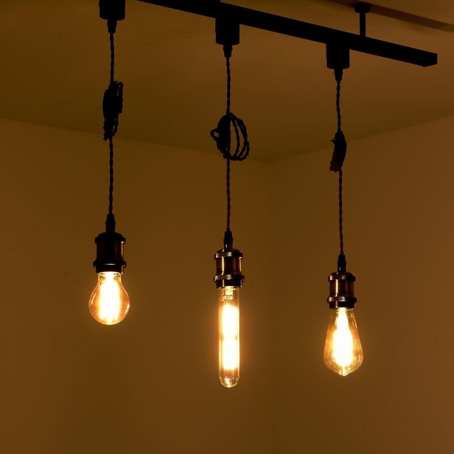 ペンダントライト E26口金 LED電球付き エジソン ペンダントライト 3灯セット E26口金 LED電球付き エジソン電球 60W形