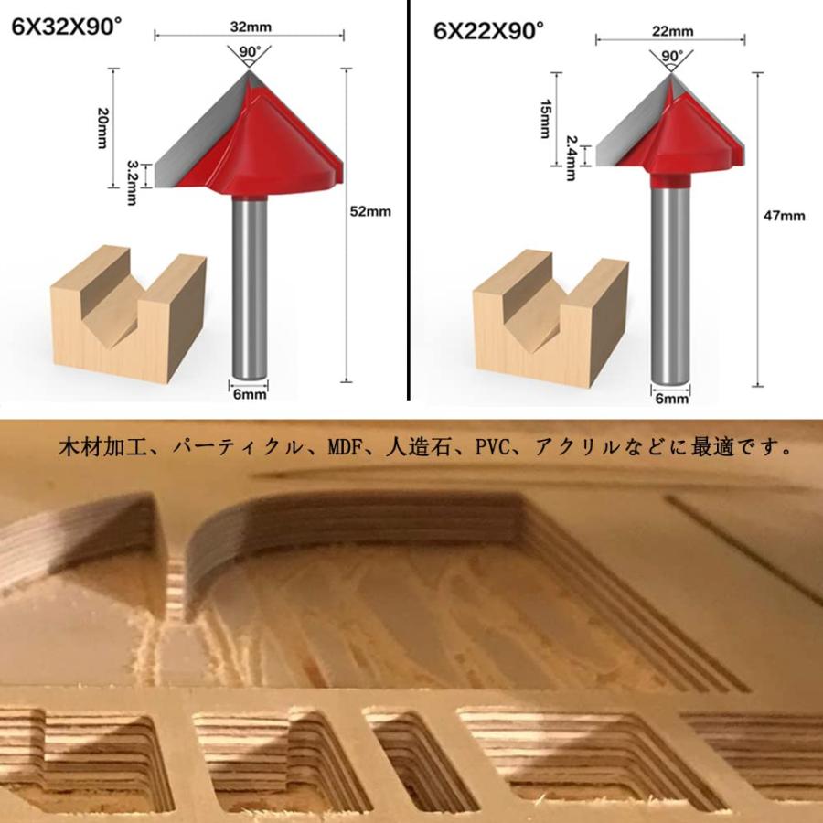 Amazon.co.jp: HFEGEKLBLN(売店) 5ピースCNC6mmx22mmの彫刻3D V