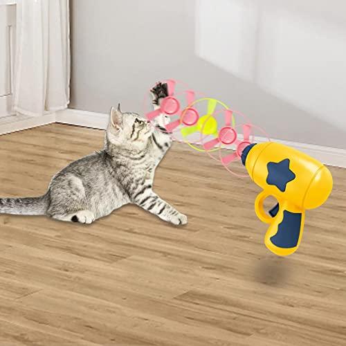 Homyl 猫フェッチおもちゃ 猫プロペラおもちゃ 猫じゃらし 投げるおもちゃ 猫おもちゃ 猫のトラック 運動不足解消 ストレス解消 空飛ぶ円盤 |  | 03