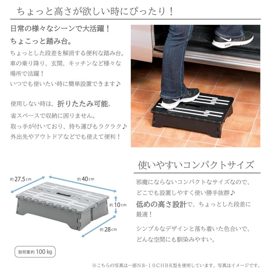 武田コーポレーションステップ台・踏み台・折りたたみダークグレー 40×28×10cm 持ち運び可能ちょこっと踏み台 N8-10CHDGRY |  | 04