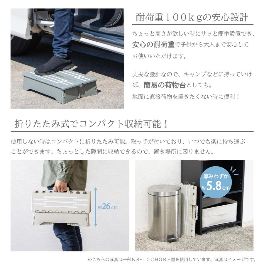 武田コーポレーションステップ台・踏み台・折りたたみダークグレー 40×28×10cm 持ち運び可能ちょこっと踏み台 N8-10CHDGRY |  | 05