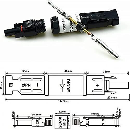 2個セット20A MC4対応 逆流防止ダイオード付きコネクター ソーラーパネル用 ソーラーパネル 用 MC4 コネクター 型 逆流防止ダイオード |  | 05