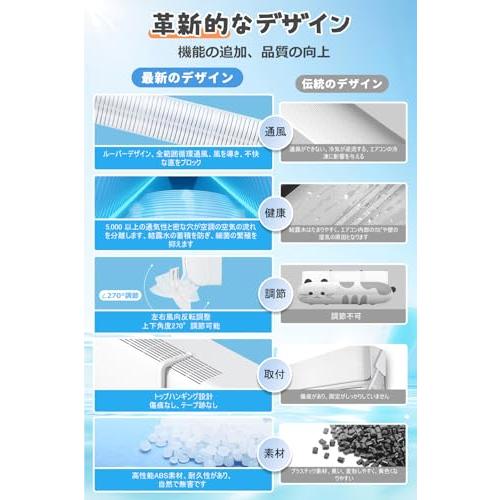 エアコン 風除け エアコンルーバー エアコン かぜよけ カバー 風向きや角度を自由に調整 エアコン風よけ 風向き調整板 エアコン風よけカバー オ |  | 05