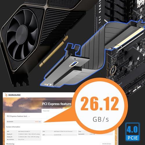 【互換品】 GLOTRENDS 300mm PCIe 4.0 X16ライザケーブル 垂直90度 GPU マウント用 PCI-E Gen4対応 32GB |  | 02