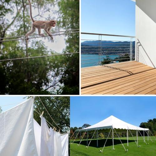 ワイヤーロープ ステンレスワイヤー 線径 4mm 30m ワイヤー ステンレス耐衝撃性、台風固定、林業DIYフェンス、防錆、耐腐食性、耐落下性 |  | 06