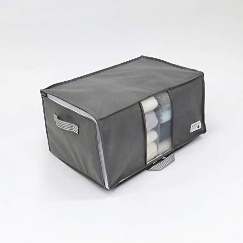 東和産業 衣類収納袋 出し入れ簡単 がばっと収納袋2 グレー Mサイズ 約48×32×24cm 84415 |  | 03