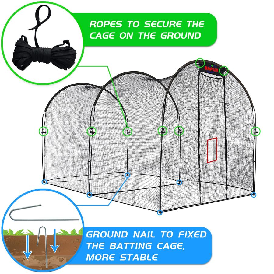 Kapler バッティングゲージ 5x3x3m 野球バッティングゲージ 硬式/軟式