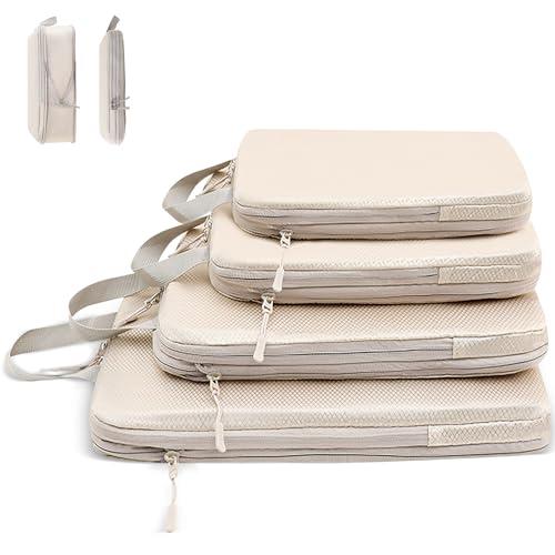 2024年最新旅行用圧縮袋 トラベルポーチ 便利旅行圧縮バッグ 4点セット