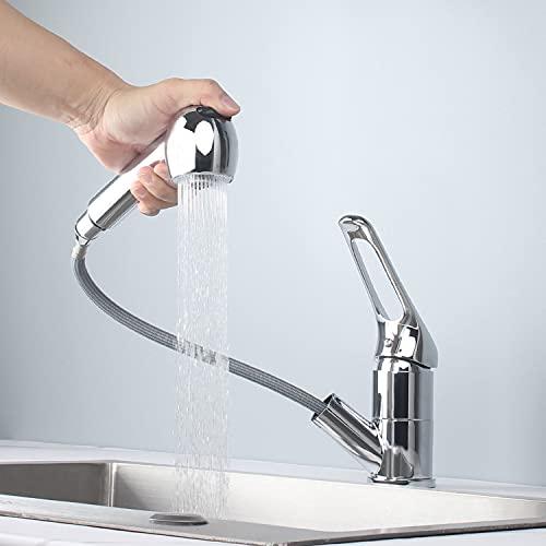 UMANYI キッチン蛇口 シングルレバー混合栓 キッチン用混合水栓 キッチン水栓 ホース引き出し式 整流 シャワー切り替え可能 KFPO03 |  | 04