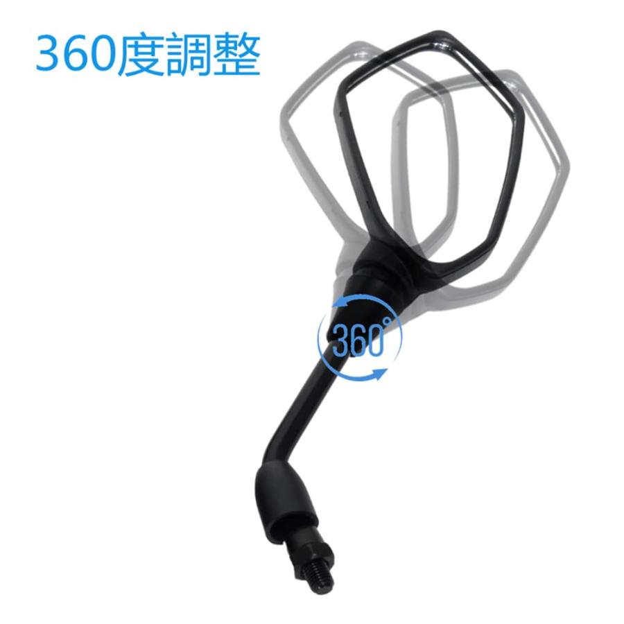 LYMOPYLB バイク用 ミラー ：汎用ミラー 8mm/10mm 正ネジ 逆ネジアダプター ミラーマウントホルダー付属 左右セット カーボン黒 |  | 02