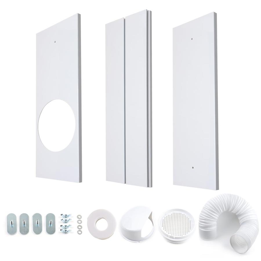 窓用ダクトパネル テラス窓用パネル 3枚セット アップグレード 窓枠高さ43から116cmまで使用可 二重径対応 雨よけデザイン 密封性向上 ポ | 