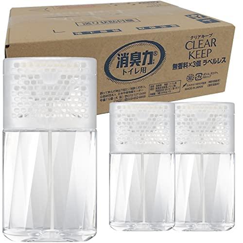 消臭力 トイレ クリアキープ 限定 ラベルレス トイレ用 置き型 無香料 400mL×3個 トイレの消臭力 クエン酸配合 消臭剤 消臭 芳香剤 | 