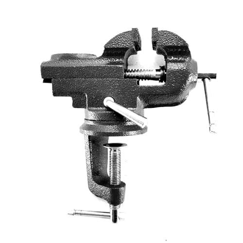 STEELMIGHT 360度回転式卓上万力 口幅50mm 最大開口65mm 鋳鉄製 重さ約1.6kg DIY 作業現場向け | 