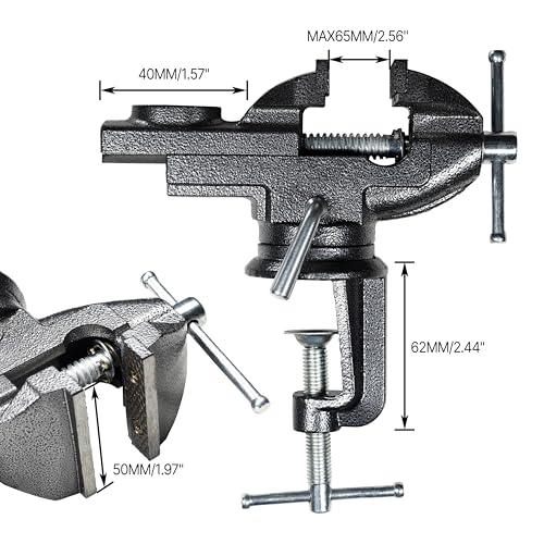 STEELMIGHT 360度回転式卓上万力 口幅50mm 最大開口65mm 鋳鉄製 重さ約1.6kg DIY 作業現場向け |  | 01