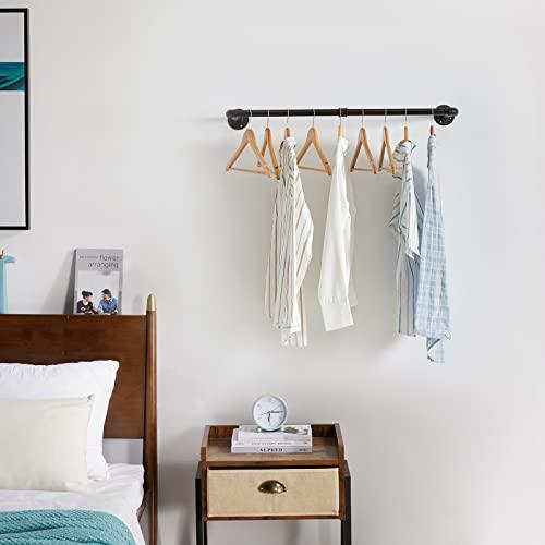 IBUYKE ハンガーラック アイアン 工業用パイプ衣類ラック 幅87cm たっぷり収納 アンティーク調 壁取り付け式 省スペース DIY 多目的 |  | 04
