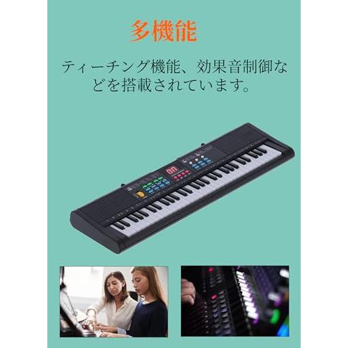 xuuyuu キーボード ピアノ 電子ピアノ 61鍵盤 16種類音色 6種類リズム