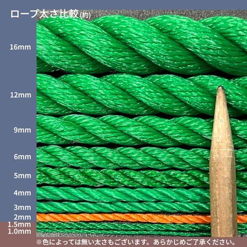 ユタカメイク ポリエチレンロープ 5mm×100m 3ッ打 ドラム巻 ブラック 26RE-N94 長尺 業務用 巻き取り 水に強い 農園芸 漁業 |  | 04