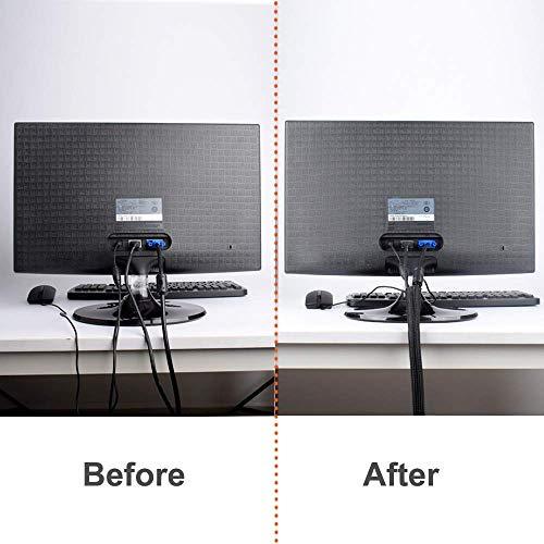 ZhiYo編組ケーブルスリーブ 黒 長さ約6m 直径25mm ケーブル収納スリーブ 噛みつき防止 車用/家庭用/オフィス用配線カバー |  | 03