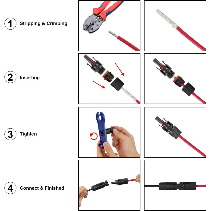 JUTOSU ソーラーパネルケーブルコネクタ MC4コネクター オス・メス ソーラーパネル 接続ケーブル用 IP67防水 高負荷 高耐熱 MC- |  | 05