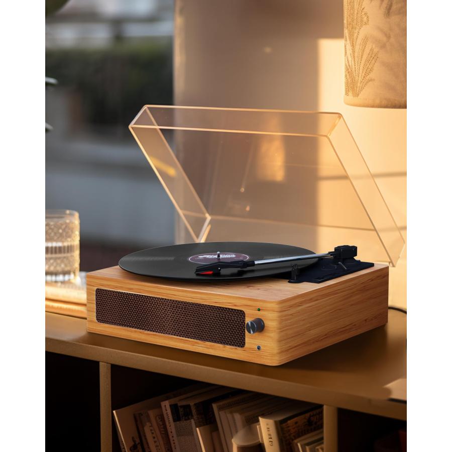 レトロなLPレコードプレーヤー、内蔵スピーカー付きレコードプレーヤー、78/45/33/回転速度に対応、12インチ、10インチ、7インチのLPレ | 