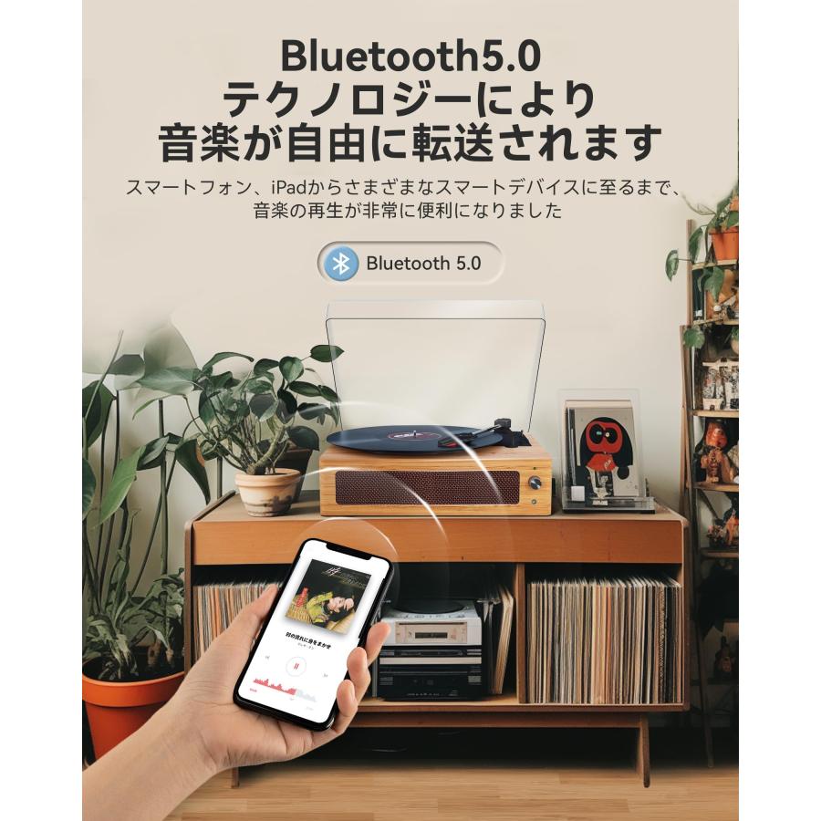 レトロなLPレコードプレーヤー、内蔵スピーカー付きレコードプレーヤー、78/45/33/回転速度に対応、12インチ、10インチ、7インチのLPレ |  | 03