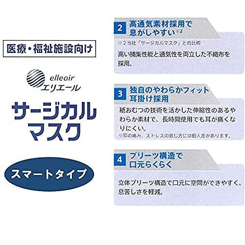 Huieter 大王製紙 エリエール サージカルマスク スマートタイプ ふつうサイズ 50枚x8箱（ハイパーブロックマスク ウイルスブロック）（ |  | 04