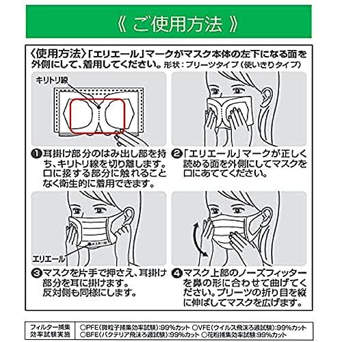 Huieter 大王製紙 エリエール サージカルマスク スマートタイプ ふつうサイズ 50枚x8箱（ハイパーブロックマスク ウイルスブロック）（ |  | 05
