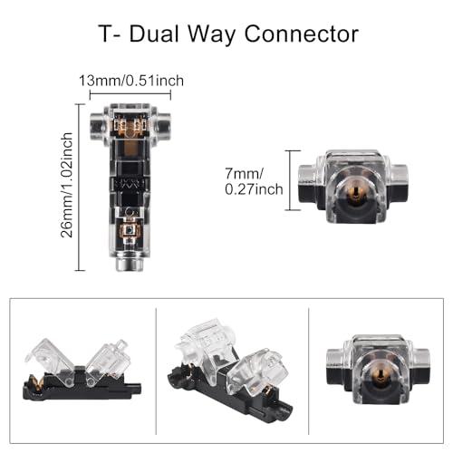 20個 1ピンT型配線コネクター 配線分岐コネクター 簡単に速く配線取り付け 分岐 配線 接続 細線 T型1進 |  | 01