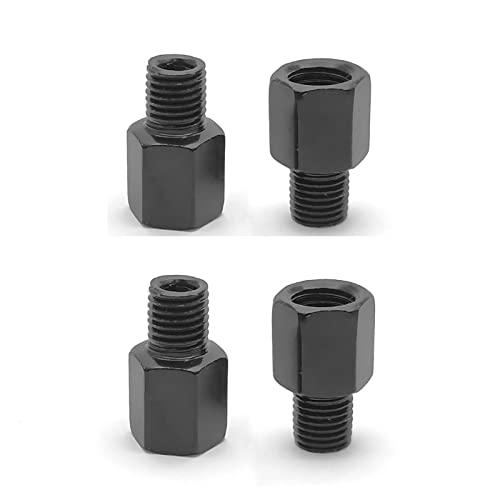 LIKENNY バイクミラー 変換アダプター 4個入り バイクミラー用 正逆ネジ変換 高さ調整スペーサー 設置が便利です ブラック 10mm→正 | 