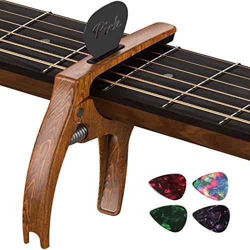 TANMUS カポタスト 、三イン一亜鉛合金ギターカポタスト，アコースティックギター&エレクトリックギター用ピッククリップ＆ピック*4付き弦楽器 |  | 07