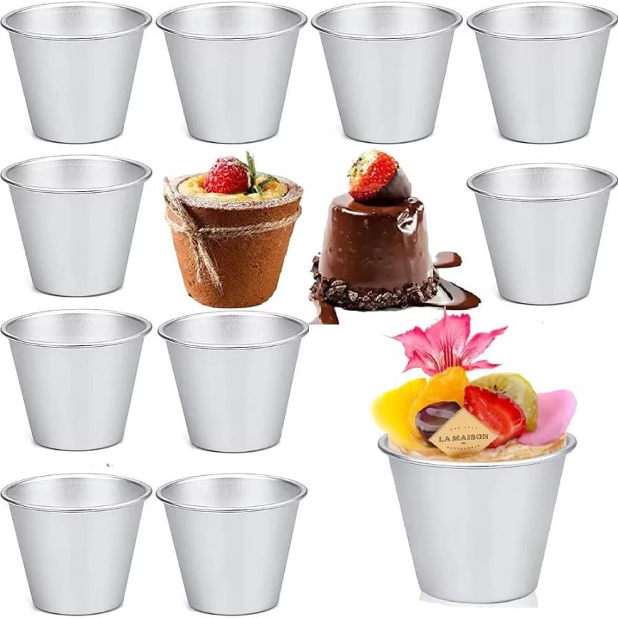 ESTVLB プリン型 アルミ ケーキ型 ミニアルミ型 プリンカップ ケーキの型 DIY クッキングプディングカップ タルト型 マフィンカップケ | 