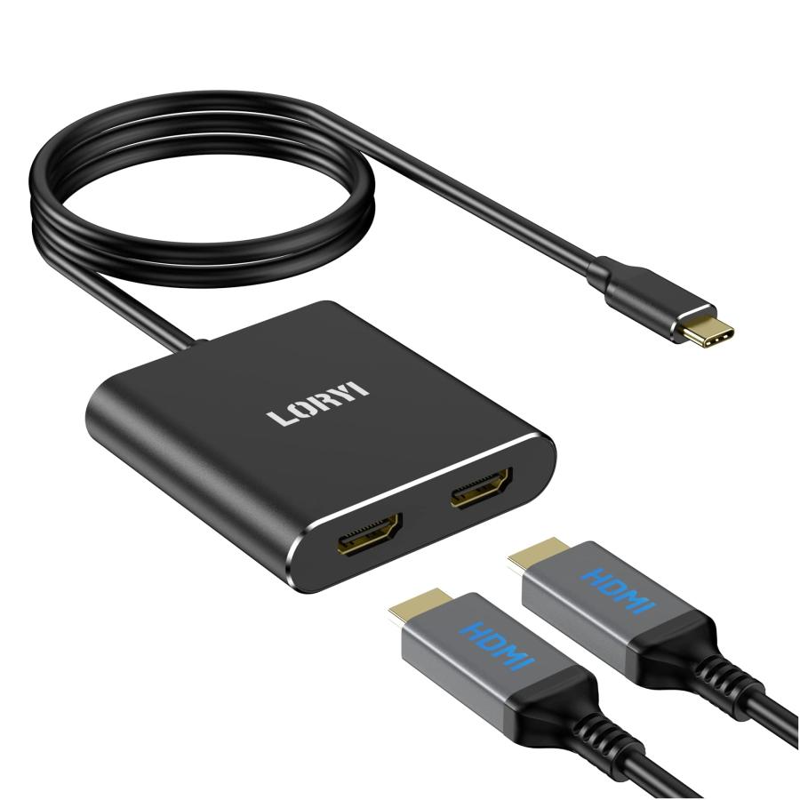 USB C HDMI 変換アダプター デュアル 分配器 拡張モード対応 USB C HDMI 変換アダプター デュアル 分配器 拡張モード対応