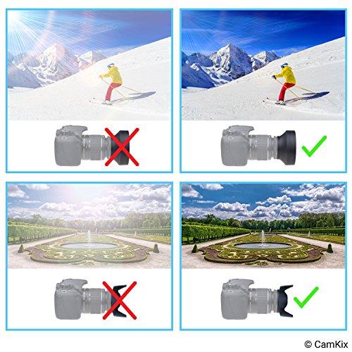 58mmカメラレンズフード2個とレンズキャップ1個のセット-ラバー（折りたたみ式）+チューリップの花-サンシェード/シールド-レンズのフレアとグ |  | 05