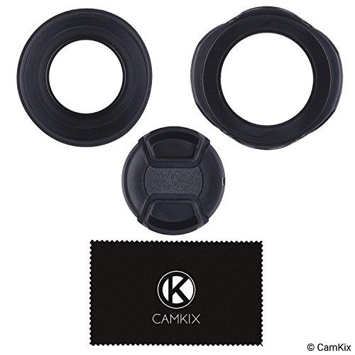 58mmカメラレンズフード2個とレンズキャップ1個のセット-ラバー（折りたたみ式）+チューリップの花-サンシェード/シールド-レンズのフレアとグ |  | 07