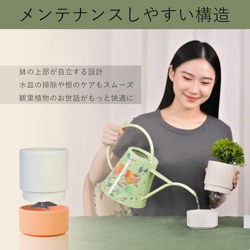 Green Ship 植木鉢 底部自動給水プランター 3号 白のセット 樹脂プラスチ&ストーン 陶器な質感 丈夫且軽量 おしゃれ 塊根植物対応可 |  | 03