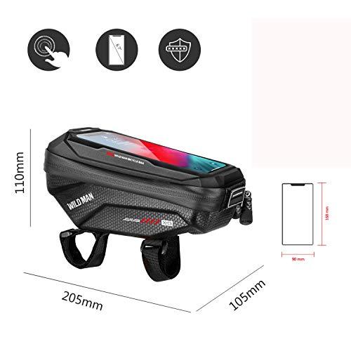 WILD MAN 防水電話ホルダータイプ自転車ハンドルバーバッグタッチスクリーン付き6.7インチ未満の電話用（X1黒） |  | 06