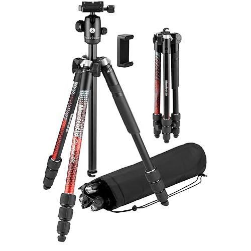 【互換品】 マンフロットManfrotto トラベル三脚 Element MII アルミ4段三脚キット レッド 軽量 自重 1.55kg 耐荷重 8k | 