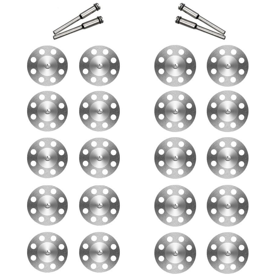 24個入 カッティングディスク 丸穴ミニダイヤモンドカッター 直径22mm 25mm 回転式 研磨カッター 彫刻工具 マイクログラインダー用（刃 | 