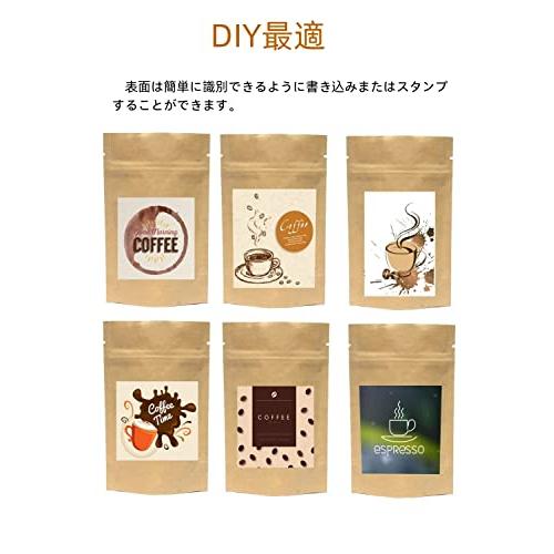 YFFSFDC クラフト紙30枚入 内面 アルミ箔 ジップ袋 再封可能 小分け袋 自立チャック ジッパ 密封ポーチ 防湿 防水 キッチン収納用便 |  | 04