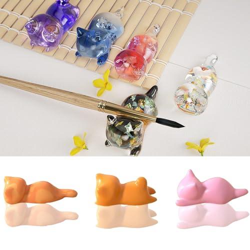 サムコス シリコンモールド 猫 筆置き 立体 匹の猫 猫の背中 UVレジン エポキシ樹脂 DIY ハンドメイド かわいい 樹脂 工芸品 装飾品 |  | 04