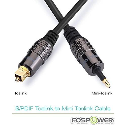 FosPower 0.9m 光デジタルケーブル Mini TOSLINK 3.5mm ミニ トスリンク オーディオ オプティカルケーブル 角型- |  | 01