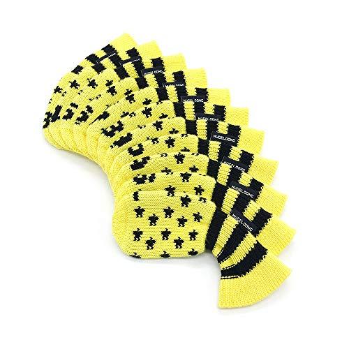 HUGELOONG ニットゴルフヘッドカバー アイアンカバー … 星図案トップに数字Yellow/Black | 