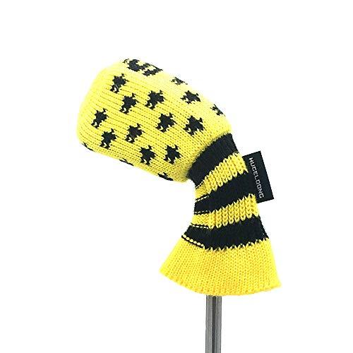 HUGELOONG ニットゴルフヘッドカバー アイアンカバー … 星図案トップに数字Yellow/Black |  | 02