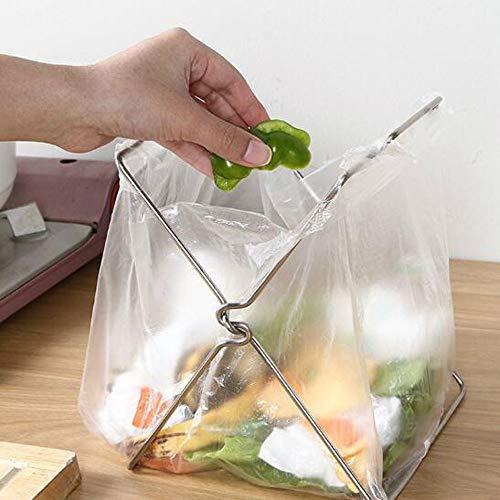 STK ゴミ袋ハンガー スタンド 折り畳み レジ袋ハンガー 雑巾ハンガー ゴミ袋スタンド 掛け式 分別 持ち運び コンパクト 1個セット |  | 02