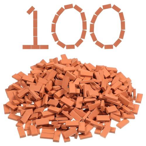 レンガブロック 赤レンガ 1:35 100個入 ミニチュア レンガ ジオラマ セット 用 模型 煉瓦 DIY 情景 建物 ガーデニング アクセサ | 