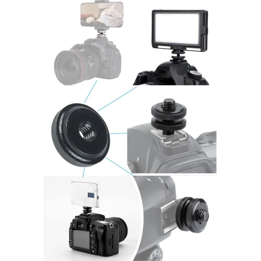 YFFSFDC カメラネジ変換アダプター 1/4止めメスネジ アルミニウム合金 1/4 ロック ナット ネジアダプター カメラ 三脚用 4個セッ |  | 05