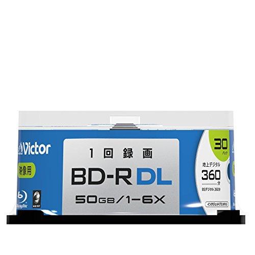 ビクター Victor 1回録画用 BD-R DL VBR260RP30SJ2 片面2層/1-6倍速/30枚 ホワイト |  | 01