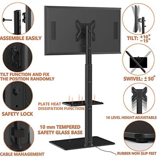 Hemudu ユニバーサルフロアTVスタンド（19?42インチフラットスクリーン