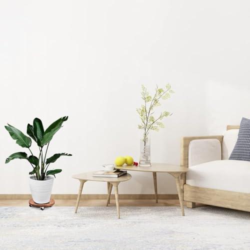 植木鉢台 鉢置台 木製 観葉植物 キャスター付き 花台 丸形 直径25センチ 8号鉢用 360°回転 ストッパー付き ガーデニング 庭用 移動便 |  | 04