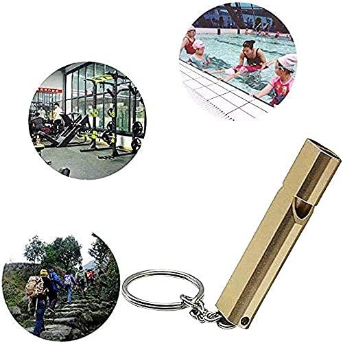 ホイッスル 防災 アルミ製 笛 救援 8枚セット キーチェーン付き 金色/銀色 |  | 06